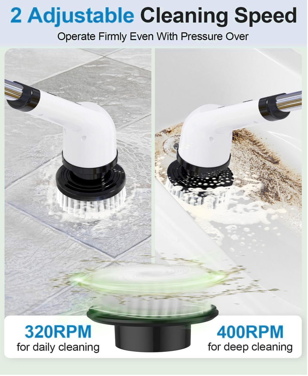 Nexora™ 9-in-1 Cordless Electric Spin Scrubber – White & Black
