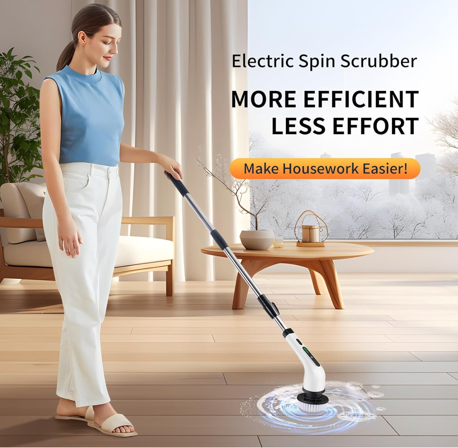 Nexora™ 9-in-1 Cordless Electric Spin Scrubber – White & Black