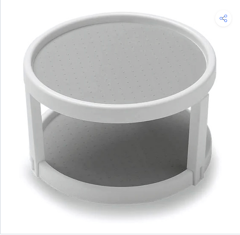 Nexora™ 2-Tier Lazy Susan Rotating Tray – Classic White
