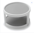 Nexora™ 2-Tier Lazy Susan Rotating Tray – Classic White