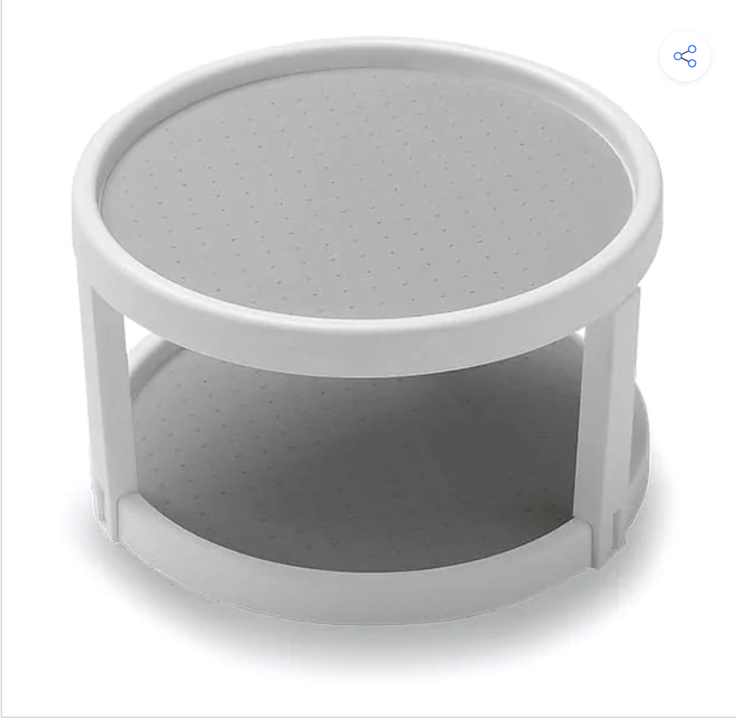 Nexora™ 2-Tier Lazy Susan Rotating Tray – Classic White