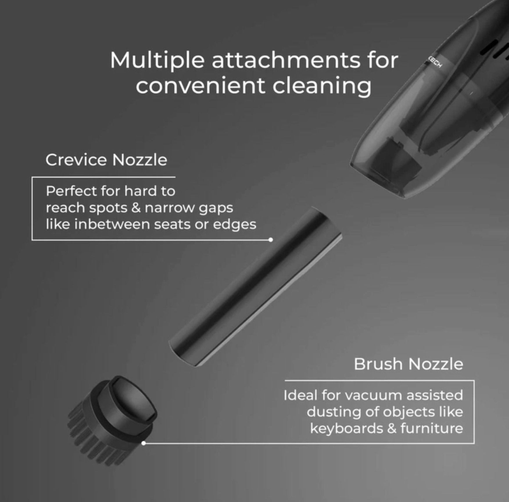 Nexora™ V-GUN Cordless Rechargeable Handheld Vacuum Cleaner